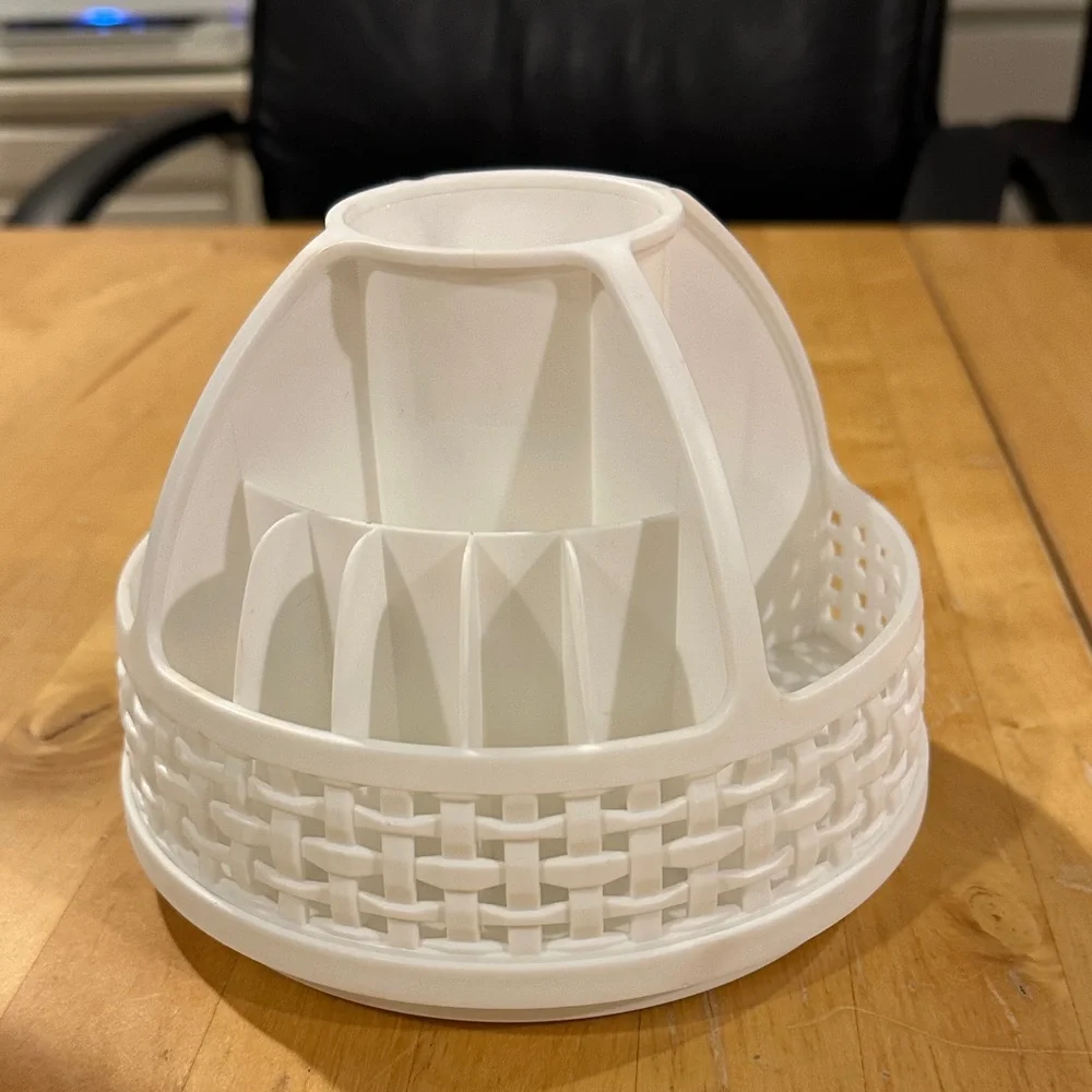 White Plastic Rotating Organizer